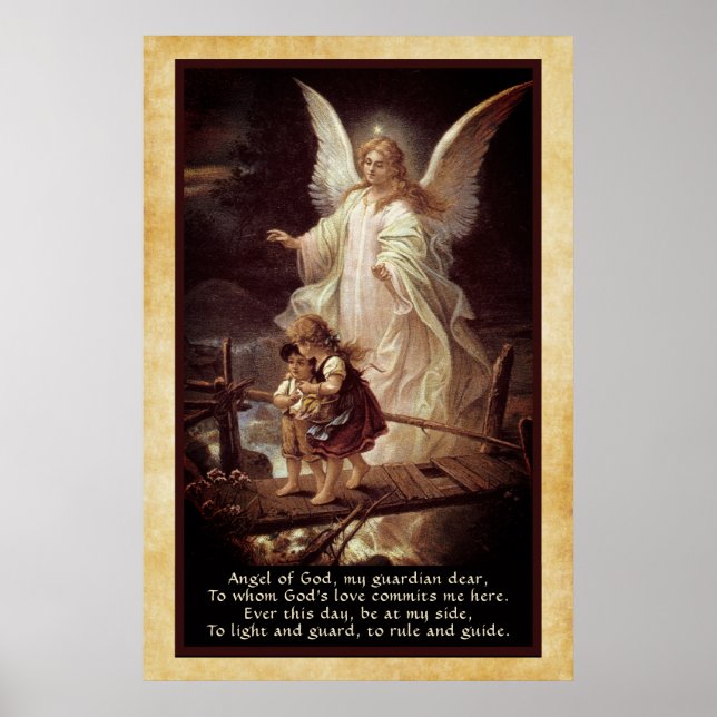 Guardian Angel, Children, Bridge and Poem Poster (Front)