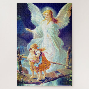 Guardian Angel, Children Crossing Bridge Jigsaw Puzzle