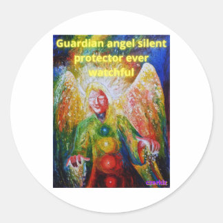 Guardian angel classic round sticker