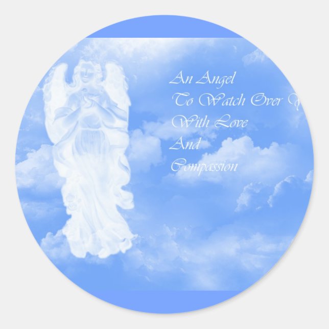 Guardian Angel Classic Round Sticker (Front)