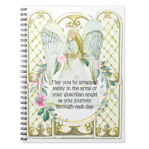 Guardian angel glass windows wreath poem verse notebook