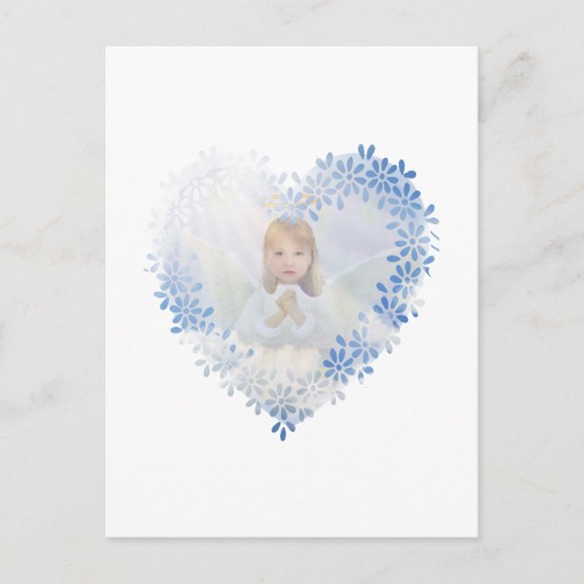 Guardian Angel in a Heart Postcard (Front)