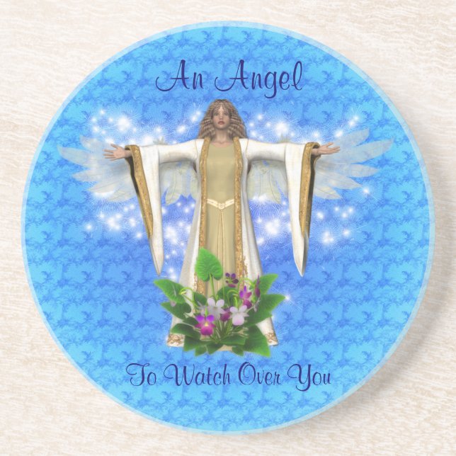 Guardian Angel Inspirational Drink Coaster (Front)