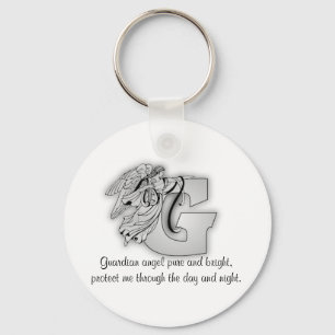 Guardian Angel Letter G Key Ring