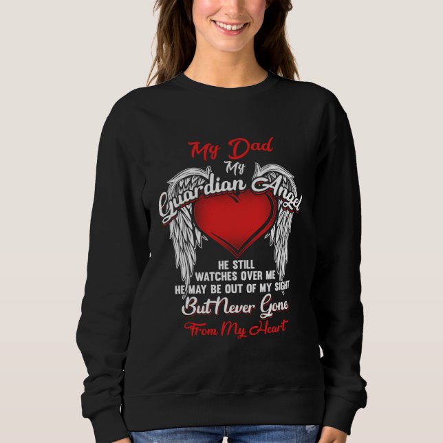 Guardian Angel My Dad Christmas He Watches Over Me Sweatshirt (Front)