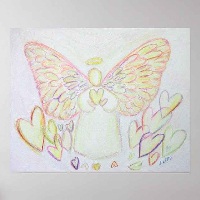 Guardian Angel of Hearts Art Poster Print (Front)