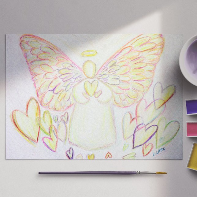Guardian Angel of Hearts Greeting or Note Cards (Creator Uploaded)