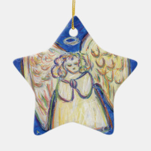 Guardian Angel Pastel Art Holiday Gift Ornaments