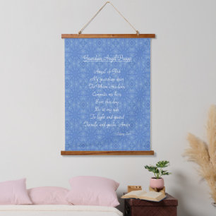 Guardian Angel Prayer Blue Hanging Tapestry