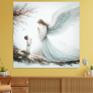 Guardian Angel Prayer Canvas Print