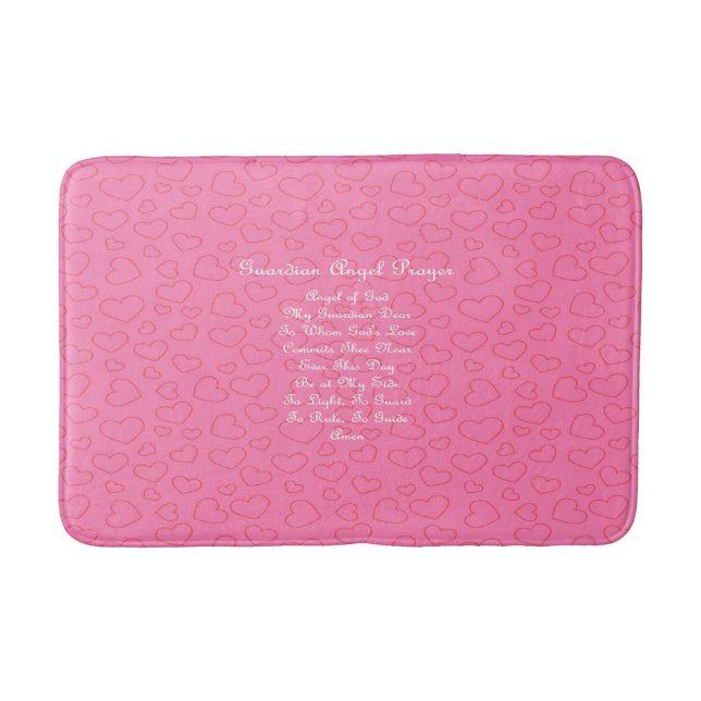 Guardian Angel Prayer Pink Bath Mat (Front)