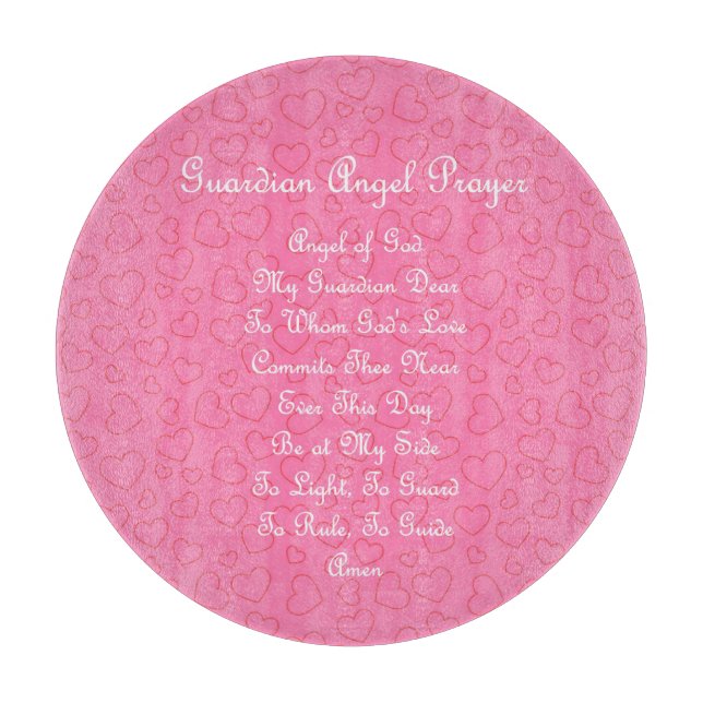 Guardian Angel Prayer Pink  Cutting Board (Front)