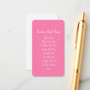 Guardian Angel Prayer Pink Enclosure Card