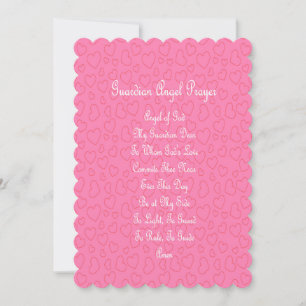 Guardian Angel Prayer Pink  Holiday Card