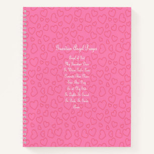 Guardian Angel Prayer Pink Notebook
