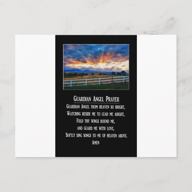 Guardian Angel Prayer Postcard (Front)