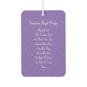 Guardian Angel Prayer Purple Car Air Freshener
