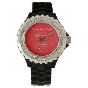 Guardian Angel Prayer Red Hearts Watch