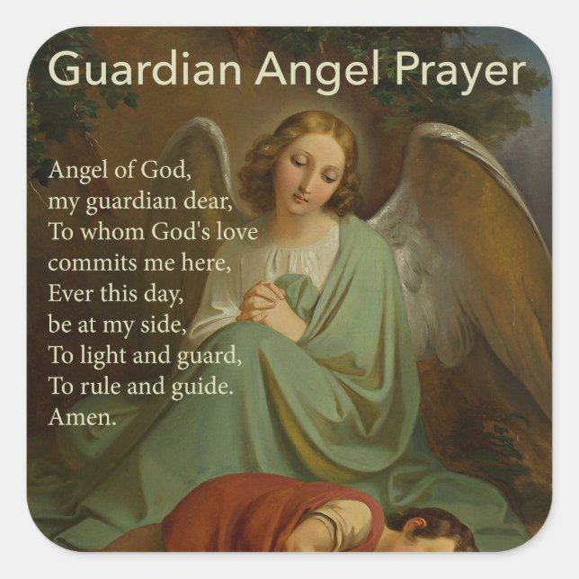 Guardian Angel Prayer with Boy Sticker (Front)