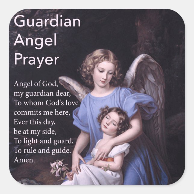 Guardian Angel Prayer with Girl Sticker (Front)