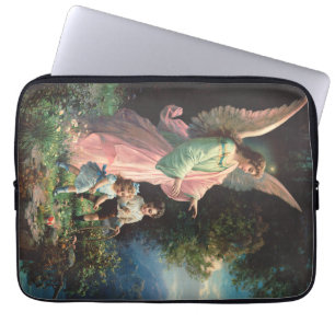 Guardian angel protecting children near a ledge laptop sleeve