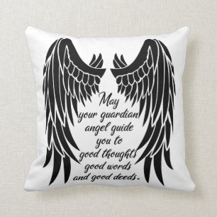Guardian Angel Quote/Angel Wings Cushion
