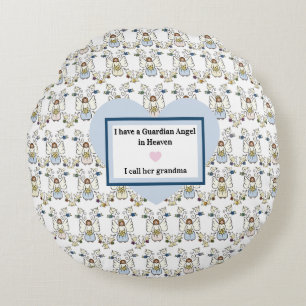 Guardian Angel Throw Pillow, Round Cushion