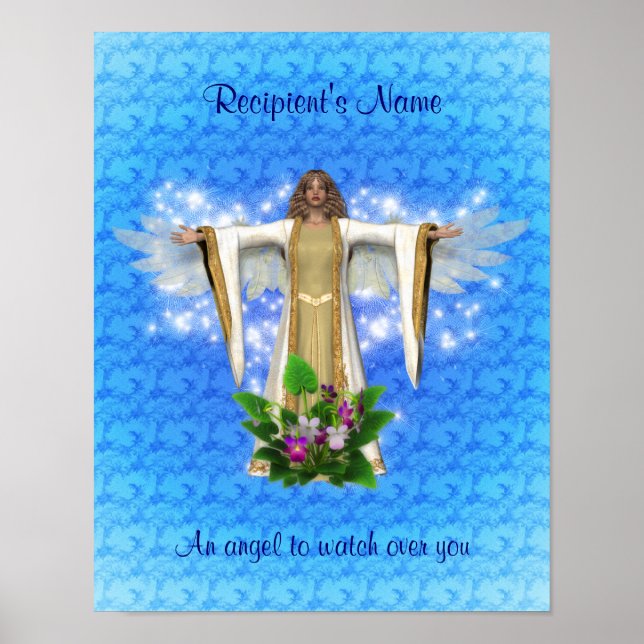 Guardian Angel Watching Over Personalised Poster (Front)