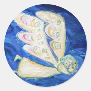 Guardian Angel with Baby Art Custom Stickers