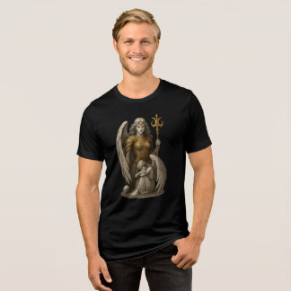 Guardian Angel with Golden Armor Artwork Tri-Blend Shirt