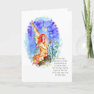 Guardian Angel with Prayer Birthday Card