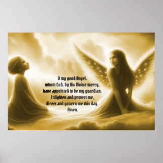 Guardian Angel with Prayer Poster