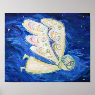 Guardian Angel with Sleeping Baby Poster Art Print