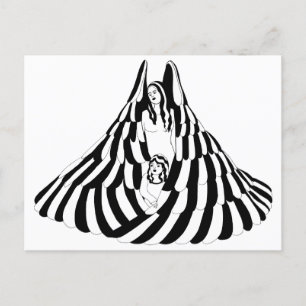 Guardian Angel Woman with little girl Art Postcard