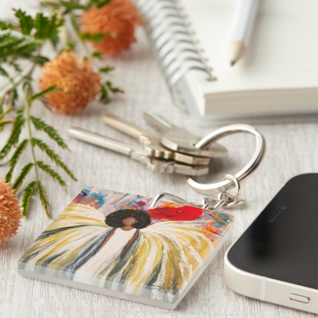 Guardian Angels Double-sided Acrylic Keychain  (Front Right)