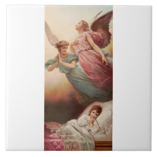 Guardian angels with child ceramic tile