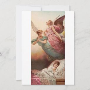 Guardian angels with child holiday card