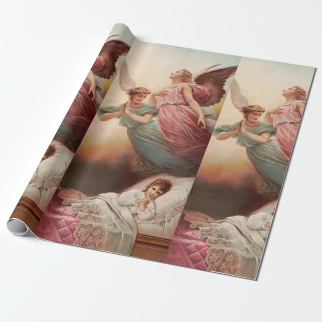 Guardian angels with child wrapping paper (Unrolled)