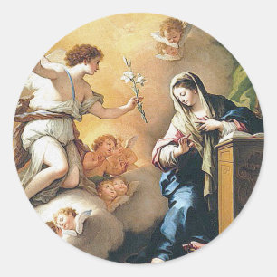 Guardian Angels with Gifts Classic Round Sticker