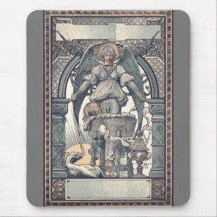 Guardian angels with Jesus child Mouse Pad