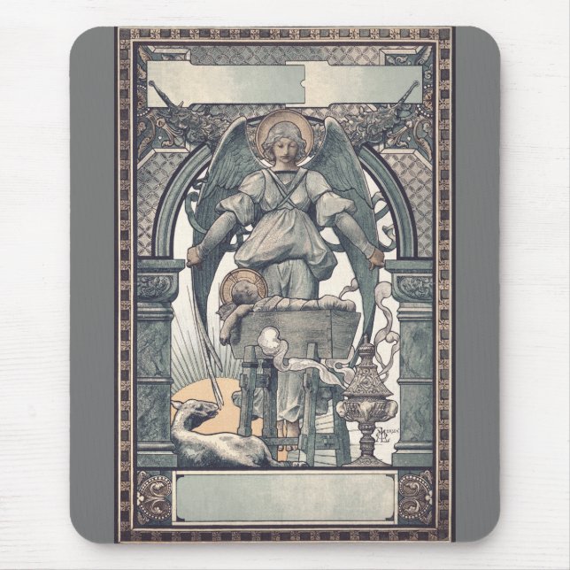 Guardian angels with Jesus child Mouse Pad (Front)