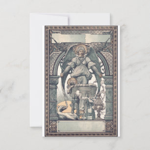 Guardian angels with Jesus child Thank You Card