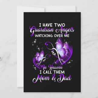 Guardian Angles In My Heaven Mum & Dad Thank You Card