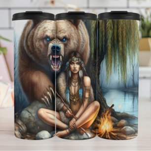 Guardian Bear, Resolute Woman, Wild Spirit. Thermal Tumbler