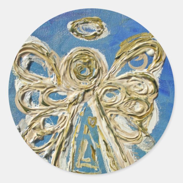 Guardian Blue Angel Art Custom Stickers (Front)