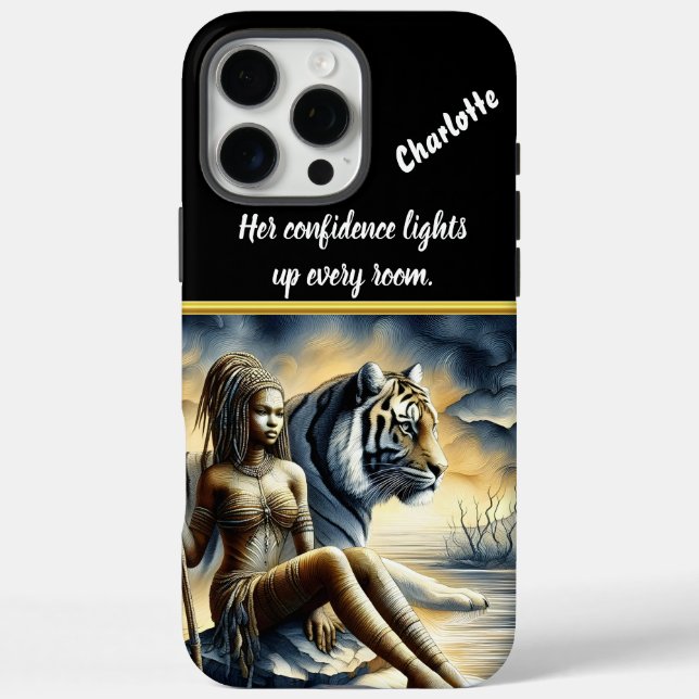 Guardian by the river with a tiger Case-Mate iPhone case (Back)