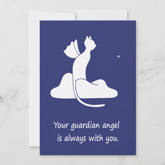 Guardian Cat Holiday Card (Front)