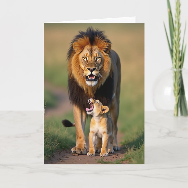 Guardian Lion Fathers Day Card (Front)