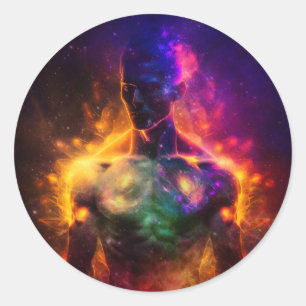 Guardian of Peace Luminous Human Classic Round Sticker