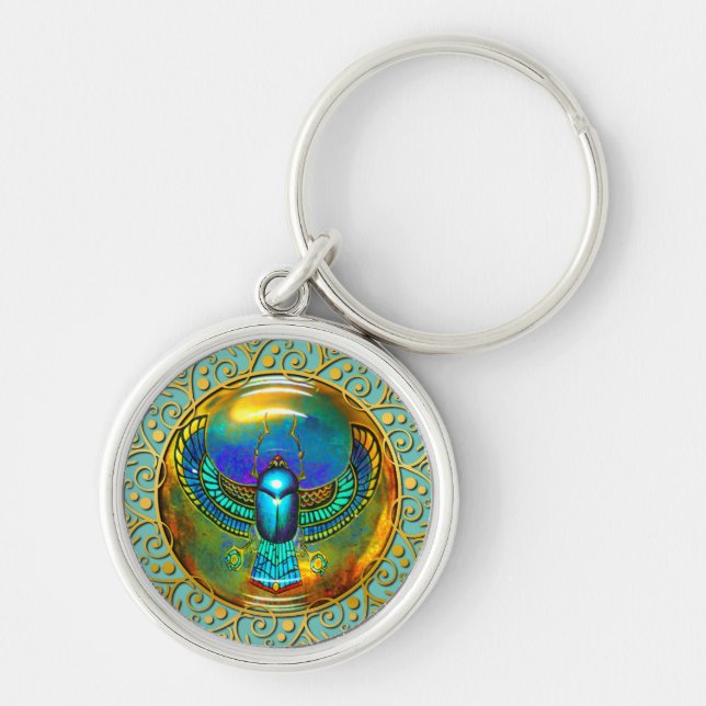Guardian of Sun and Gold Circle Stylish Frame Key Ring (Front)